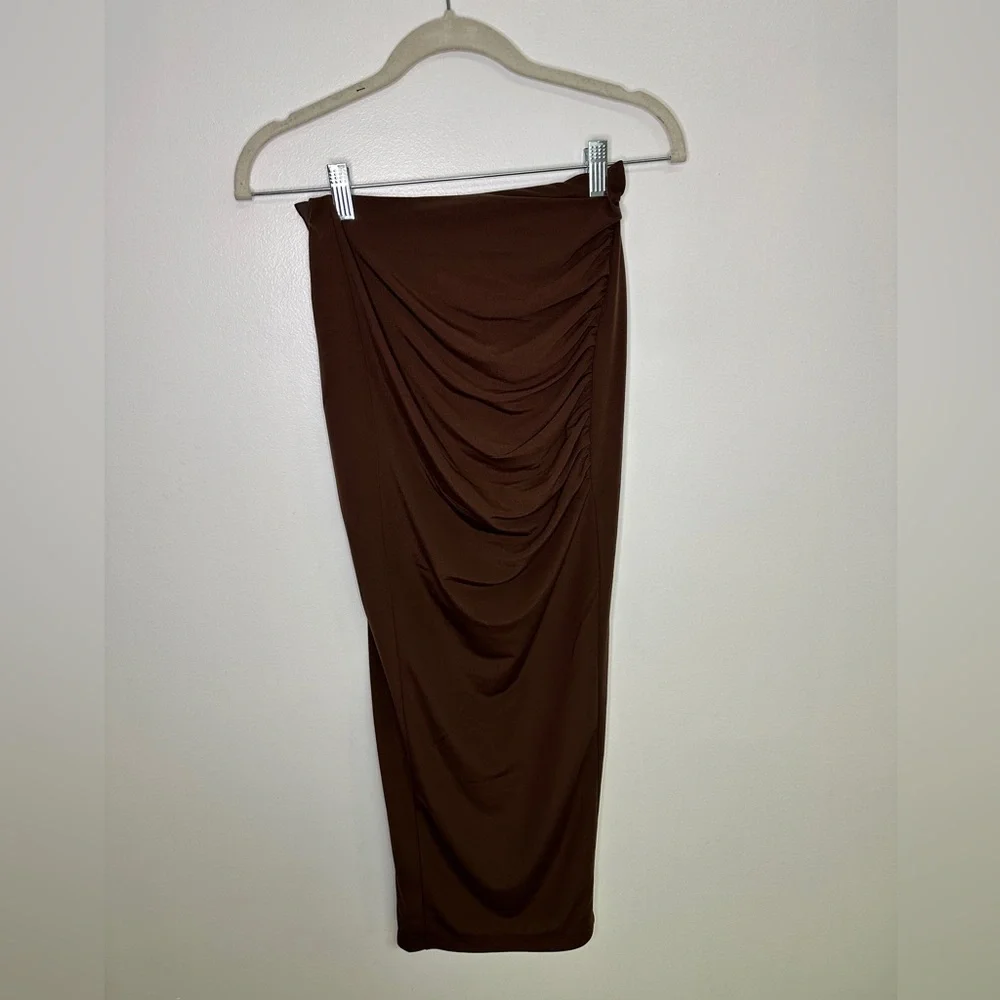Helmut Lang NWT Brown Twist Snap Maxi Skirt Sz XXS - Picture 10 of 10